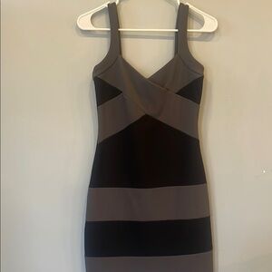 Chic Black and Gray Sleeveless Dress going out style